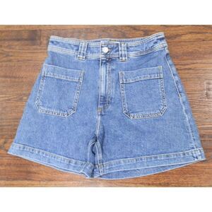 Paris Atelier & Other Stories High Waist Blue Jean Denim Shorts Women's Size 6